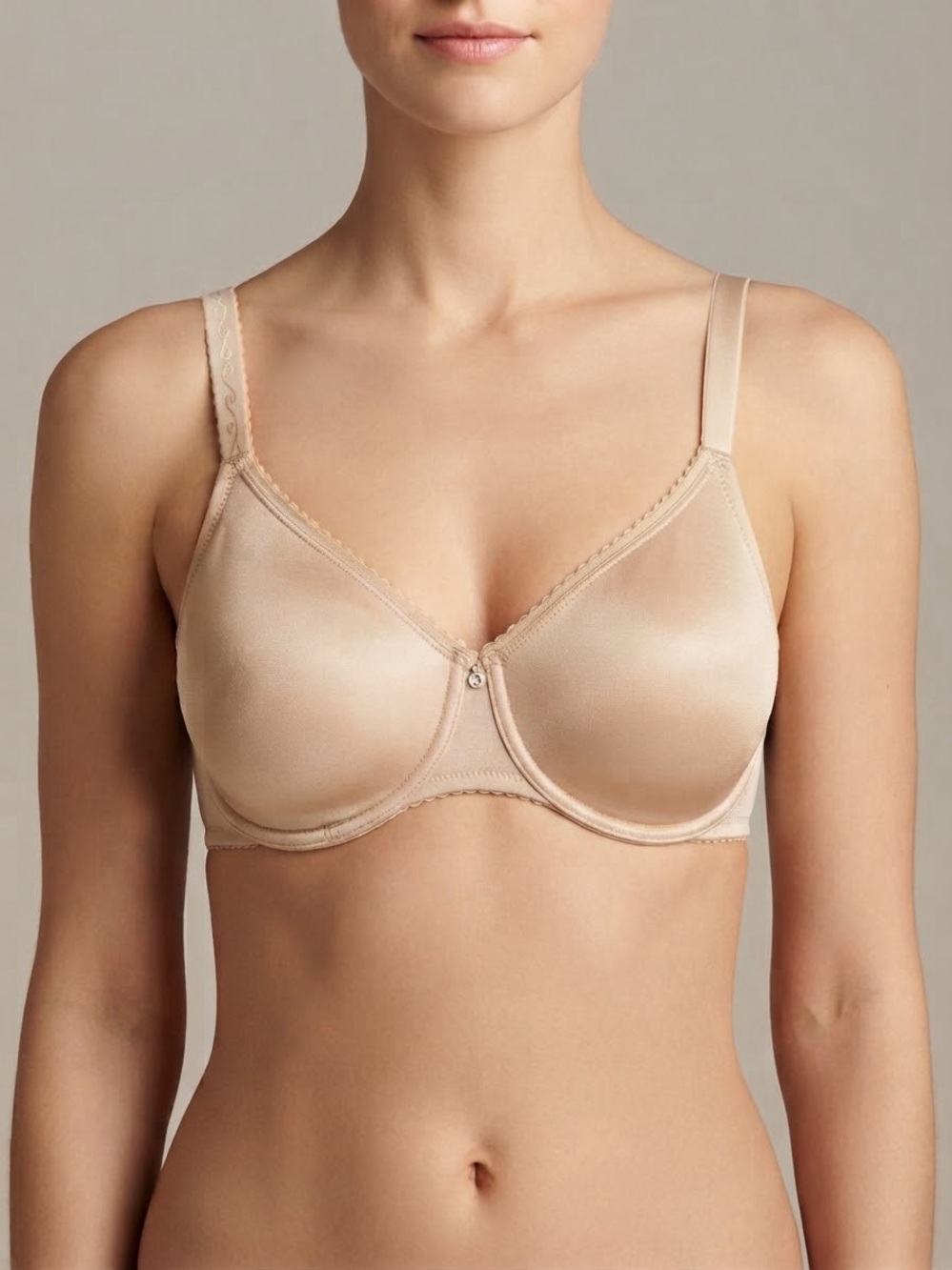 Wacoal Nude Seamless Underwire Bra with Light Lace Trim